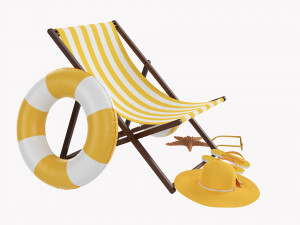 Beach Composition 01 Yellow 3D Model