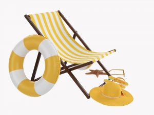 Beach Composition 01 Yellow 3D Model