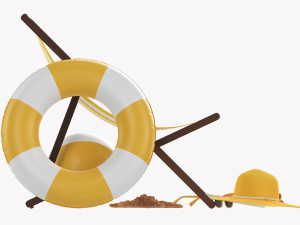 Beach Composition 01 Yellow 3D Model
