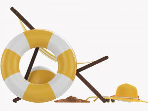 Beach Composition 01 Yellow 3D Model