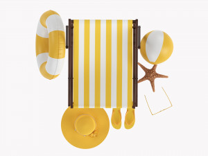 Beach Composition 01 Yellow 3D Model