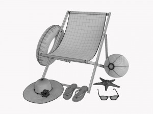 Beach Composition 01 Yellow 3D Model