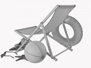 Beach Composition 01 Yellow 3D Model