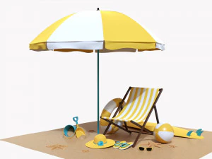 Composizione sulla spiaggia 02 Modello 3D