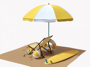 Beach Composition 02 3D Model