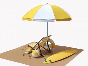 Beach Composition 02 3D Model