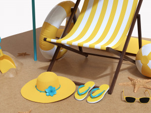 Beach Composition 02 3D Model