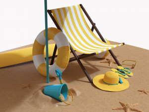 Beach Composition 02 3D Model