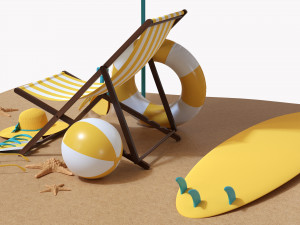 Beach Composition 02 3D Model