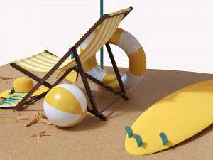 Beach Composition 02 3D Model