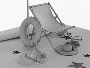 Beach Composition 02 3D Model