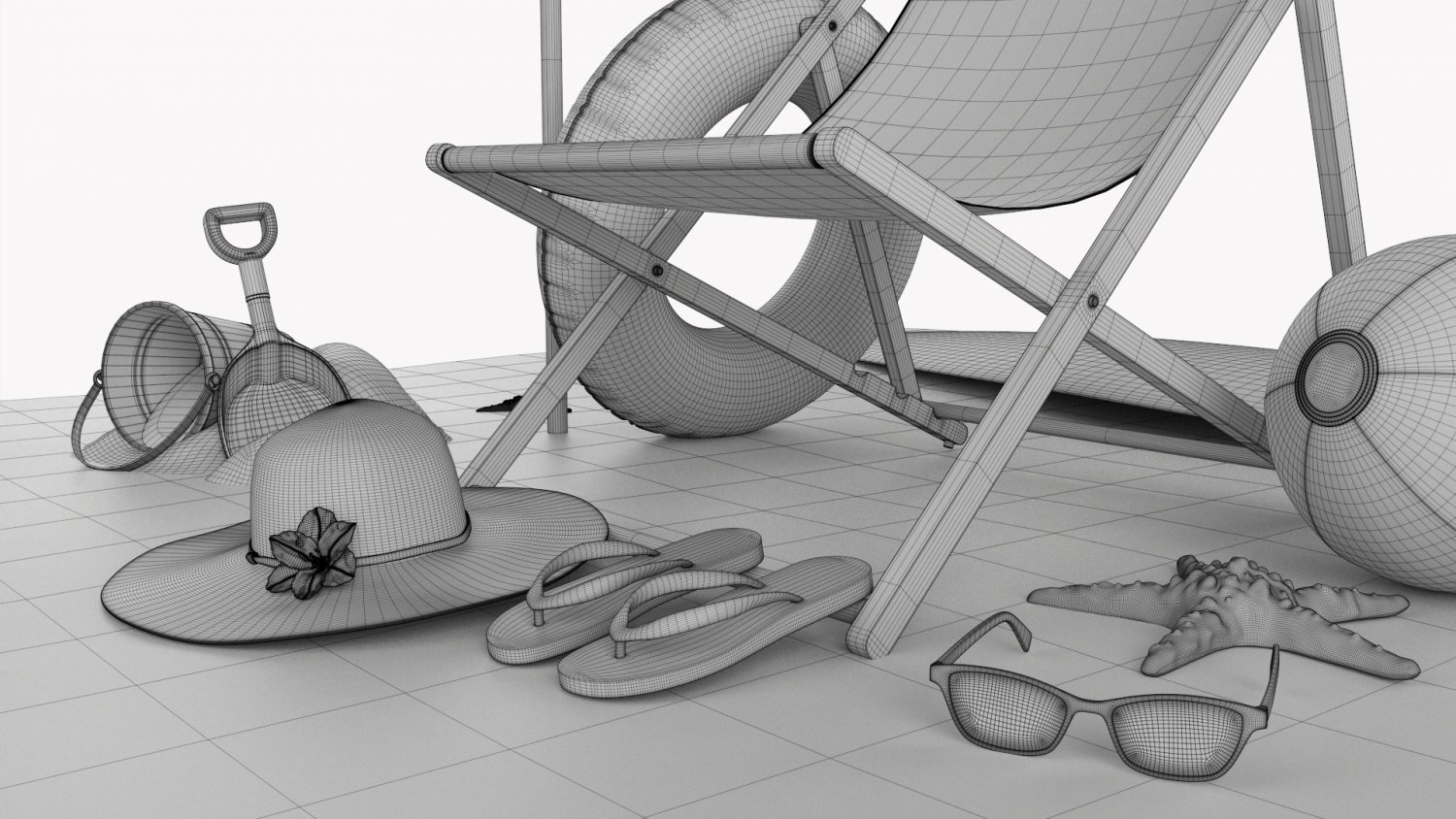 Beach Composition 02 3D Модель In Другое 3DExport