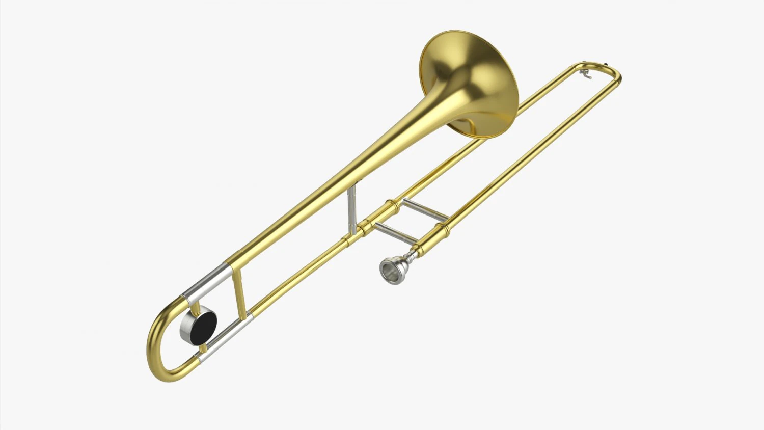 Brass Bell Tenor Trombone 3D Model .c4d .max .obj .3ds .fbx .stl .blend 