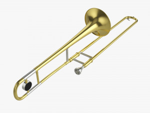 Brass Bell Tenor Trombone 3D Model