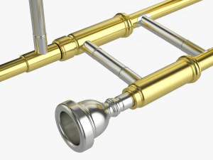 Brass Bell Tenor Trombone 3D Model