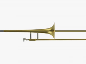 Brass Bell Tenor Trombone 3D Model
