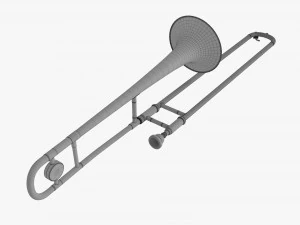 Brass Bell Tenor Trombone 3D Model