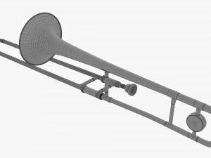 Brass Bell Tenor Trombone 3D Model
