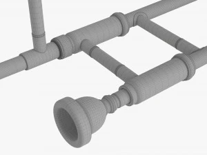 Brass Bell Tenor Trombone 3D Model