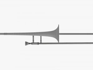 Brass Bell Tenor Trombone 3D Model