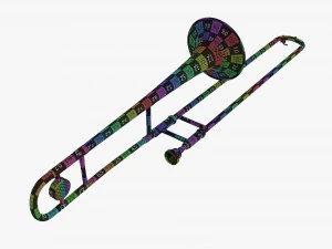 Brass Bell Tenor Trombone 3D Model