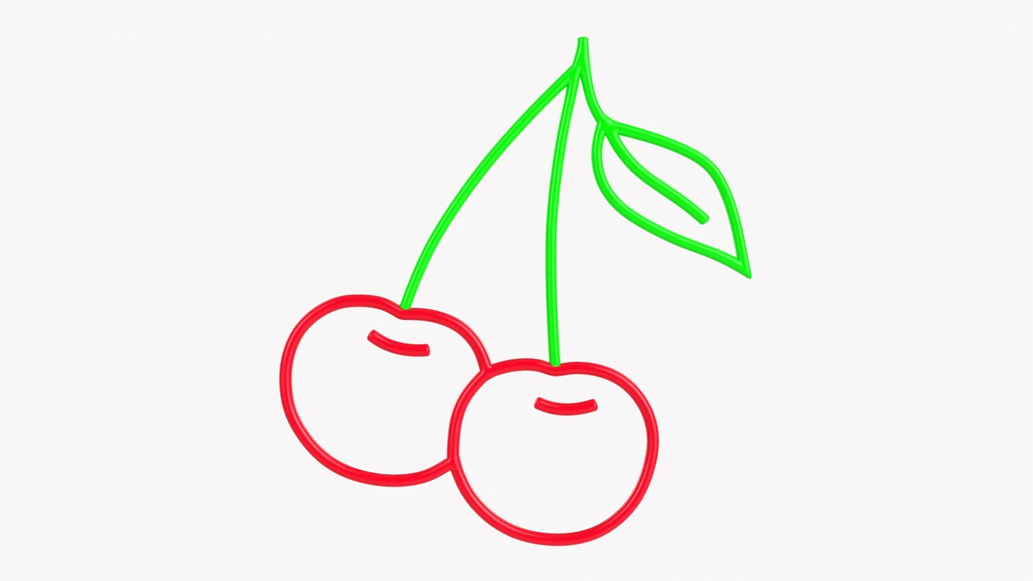 Insegna al neon di ciliegia Modello 3D .c4d .max .obj .3ds .fbx .stl .blend