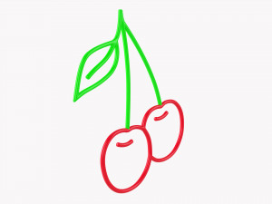 Cherry Neon Sign Model 3D