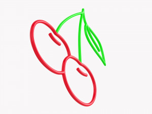Cherry Neon Sign Model 3D