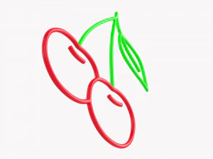 Insegna al neon di ciliegia Modello 3D