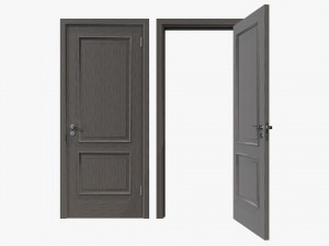 Classic Door 05 Closed Opened 3D Model