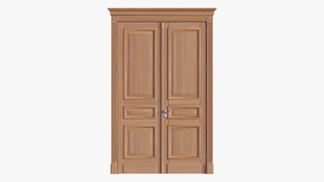 Classic Door Double 02 3D Model .c4d .max .obj .3ds .fbx .stl .blend 