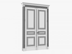 Classic Door Double 02 3D Model