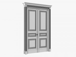 Classic Door Double 02 3D Model