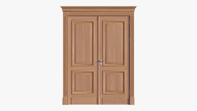 Classic Door Double 06 3D Model .c4d .max .obj .3ds .fbx .stl .blend 