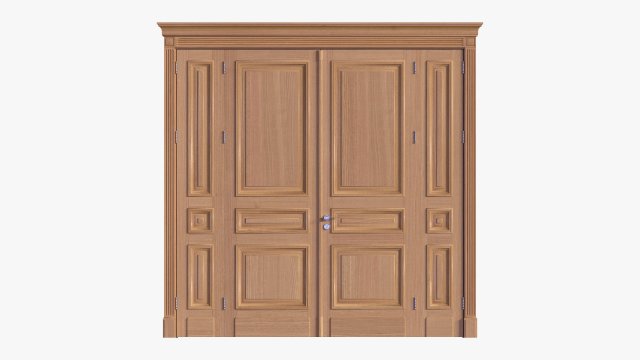 Classic Door Quad 01 3D Model .c4d .max .obj .3ds .fbx .stl .blend 