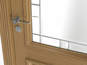 Classic Door With Glass 01 3D Model