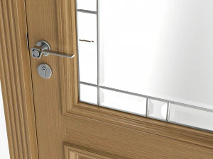 Classic Door With Glass 01 3D Model
