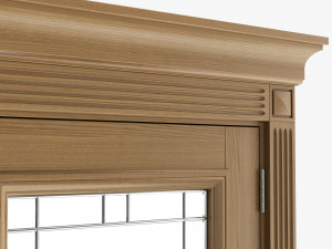 Classic Door With Glass 01 3D Model