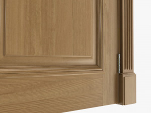 Classic Door With Glass 01 3D Model