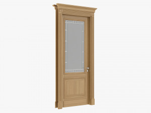Classic Door With Glass 02 Model 3D