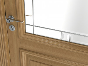 Classic Door With Glass 02 Model 3D