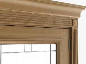 Classic Door With Glass 02 Model 3D