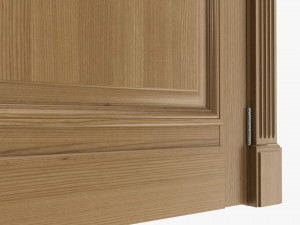 Classic Door With Glass 02 Model 3D