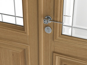 Classic Door With Glass Double 01 3D Model