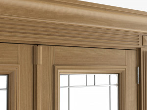Classic Door With Glass Double 01 3D Model