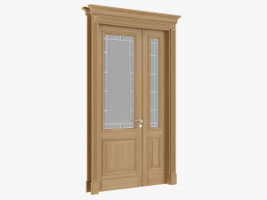 Classic Door With Glass Double 02 3D Model