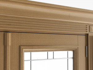 Classic Door With Glass Double 02 3D Model