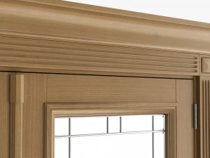 Classic Door With Glass Double 02 3D Model