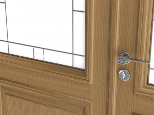 Classic Door With Glass Quad 01 Modelo 3D