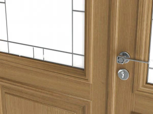 Classic Door With Glass Quad 01 3D Model